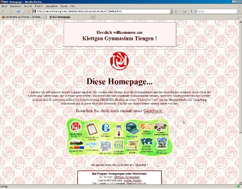 Die erste Website des Klettgau-Gymnasiums 1998