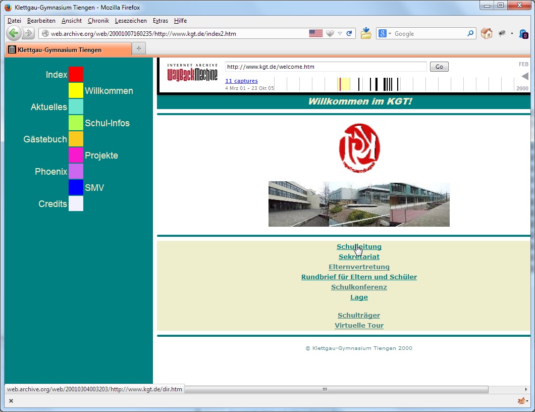KGT Webseite 2000