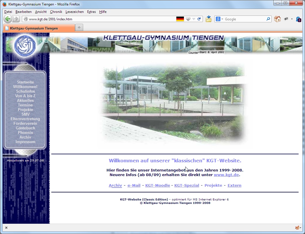 KGT Webseite 2001